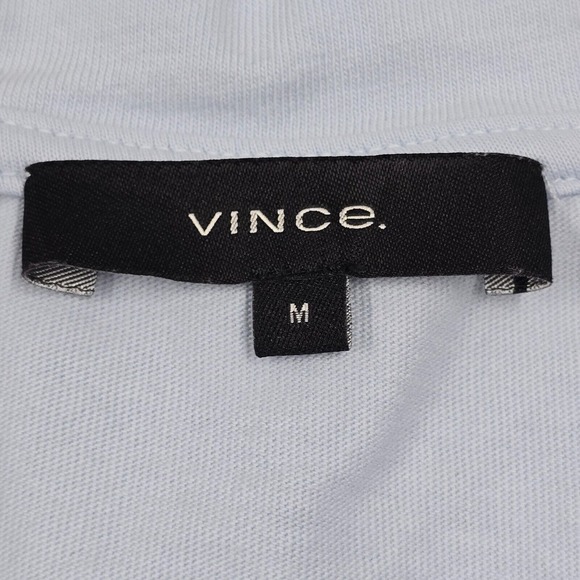 Vince Shirt Mens Medium Blue V-Neck Garment Dye Pullover Short‎ Sleeve Minimal - Picture 4 of 11